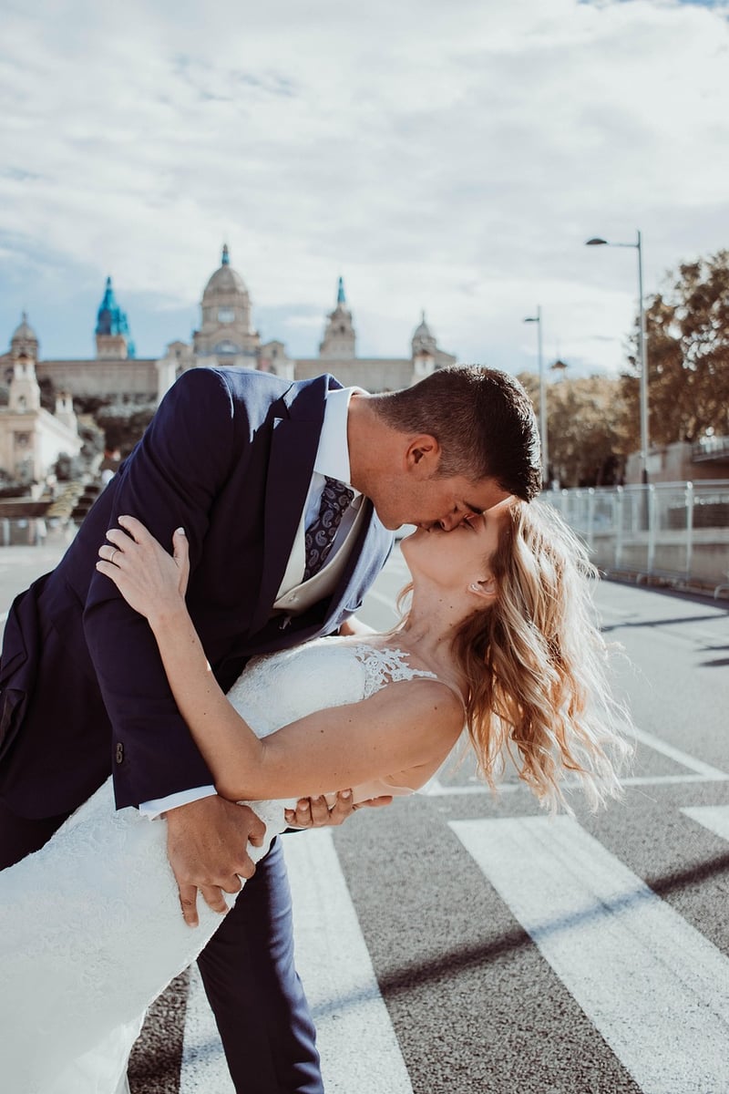 Bride in a stylish wedding dress